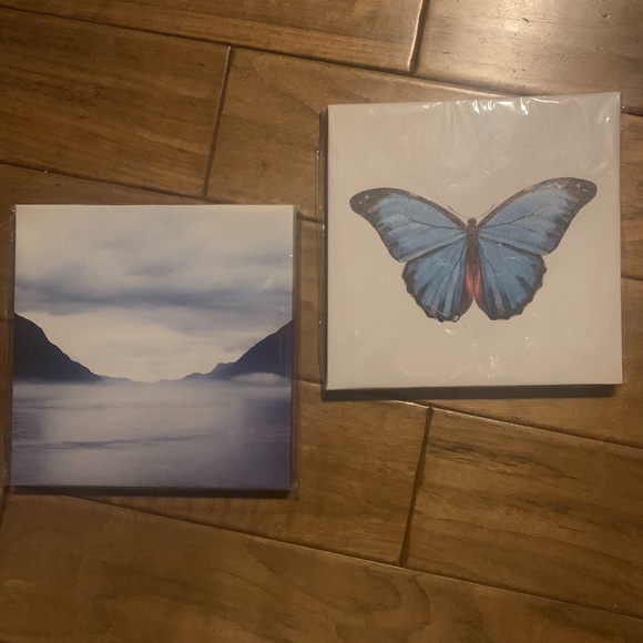 🌄 NWT Canvas Painting Print Home Decor Wall Accent Blue Cloud Mountains Nature - Picture 6 of 6